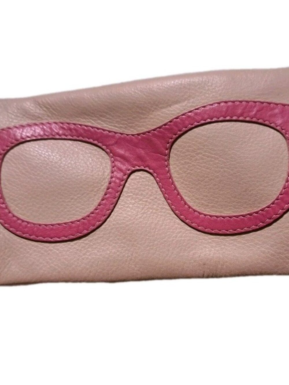 ILI New York Leather Eyeglass Case Zip Glasses Wallet Pink